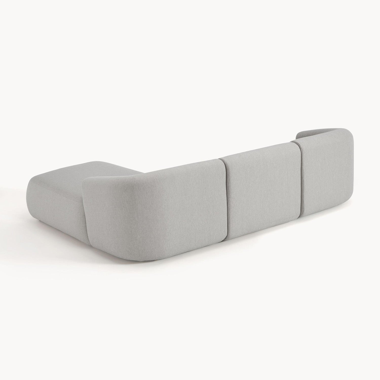 Brera L-Shape Sofa in Beige Silver Gray