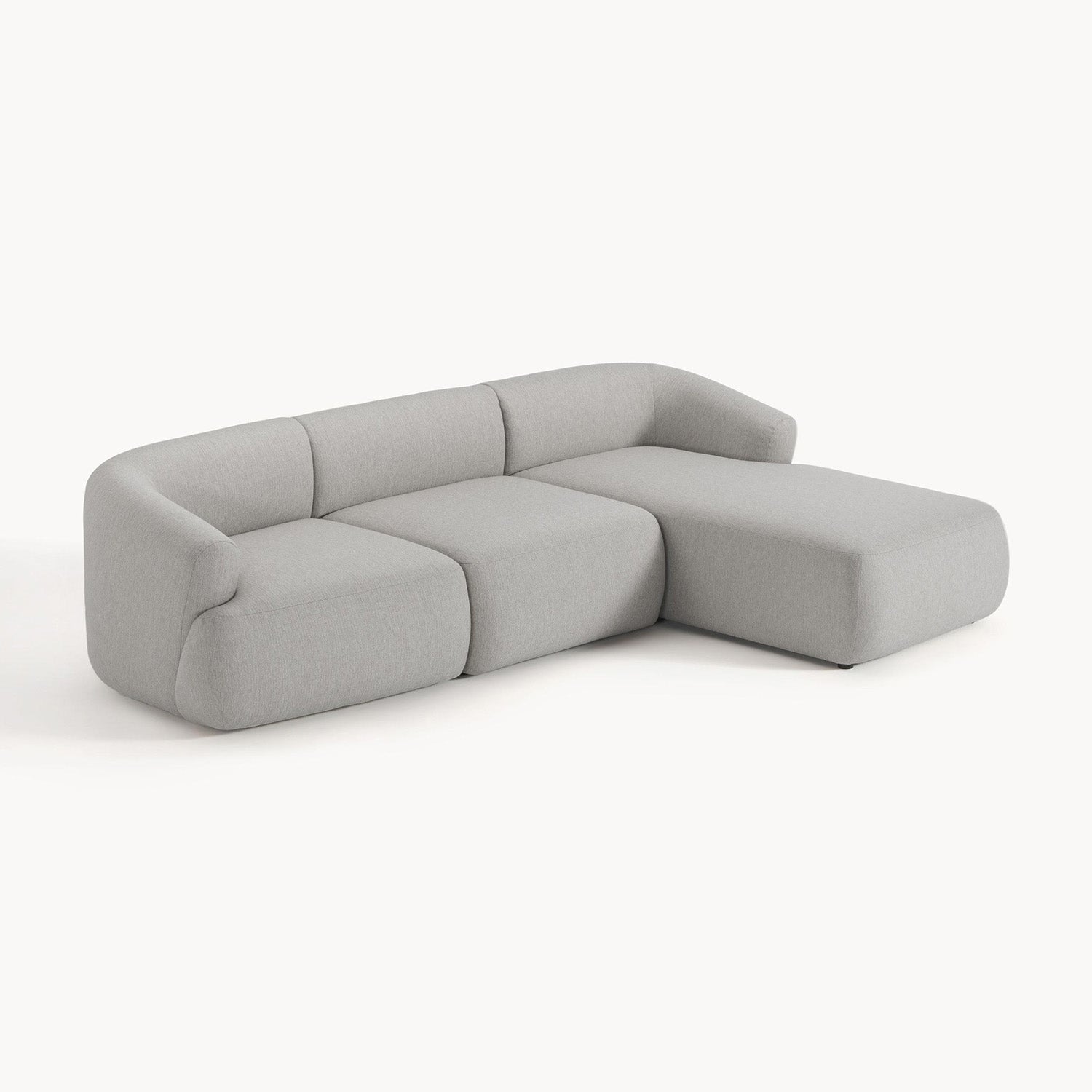 Brera L-Shape Sofa in Beige Silver Gray