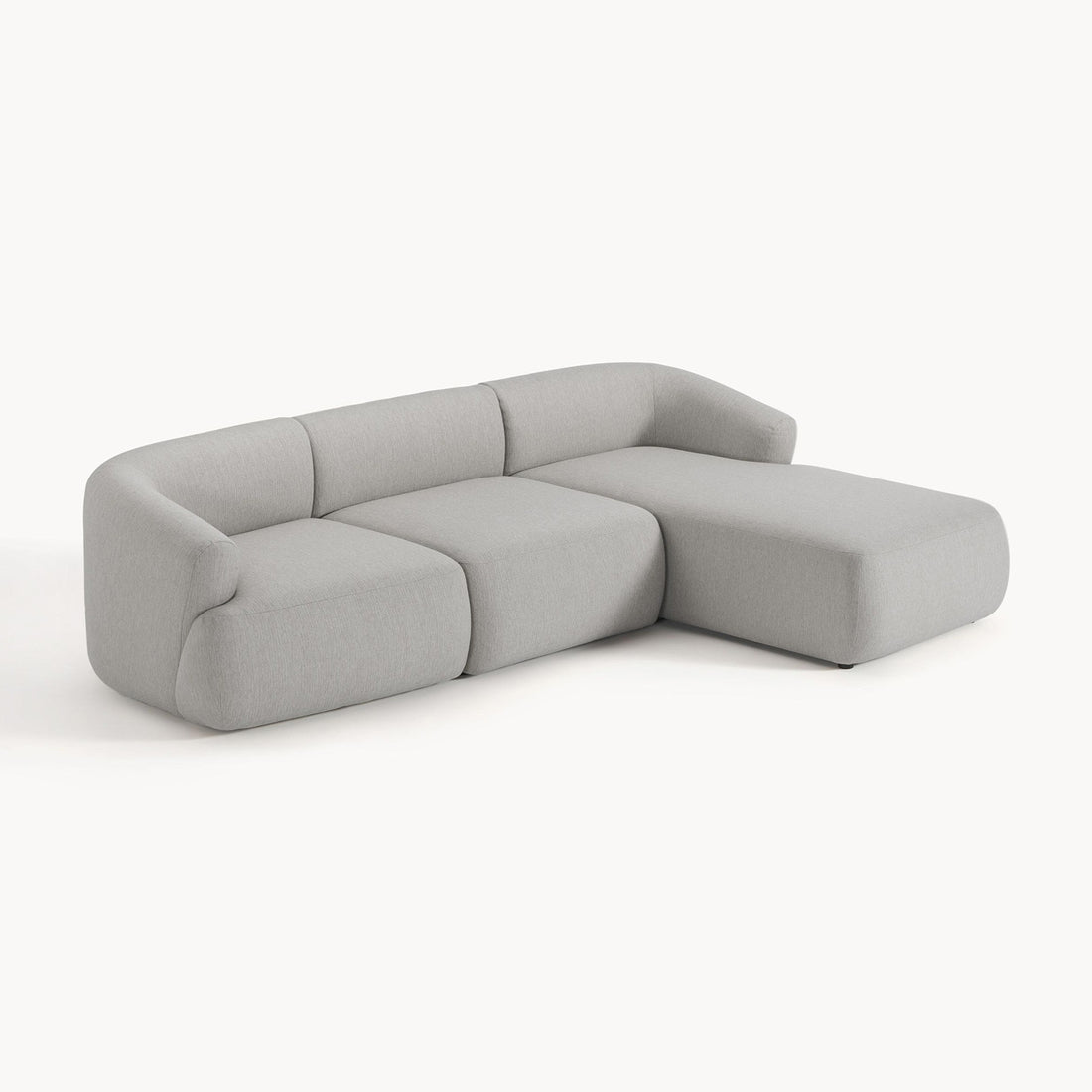 Brera L-Shape Sofa in Beige Silver Gray