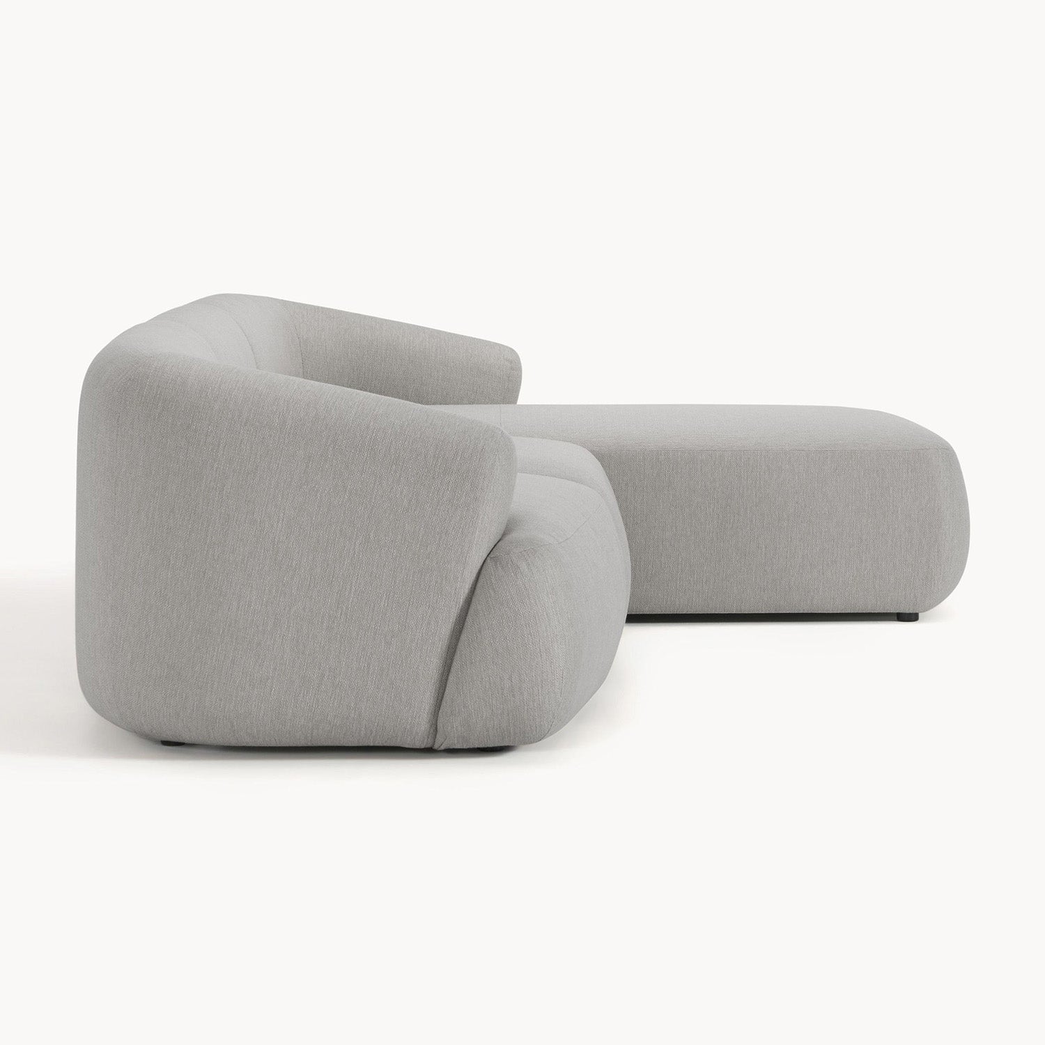 Brera L-Shape Sofa in Beige Silver Gray