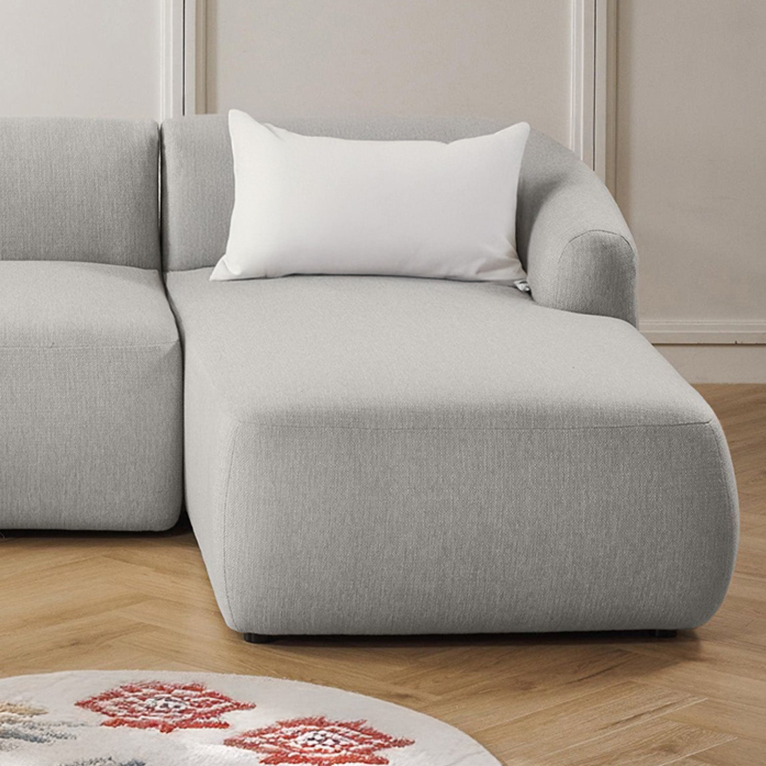 Brera L-Shape Sofa in Beige Silver Gray