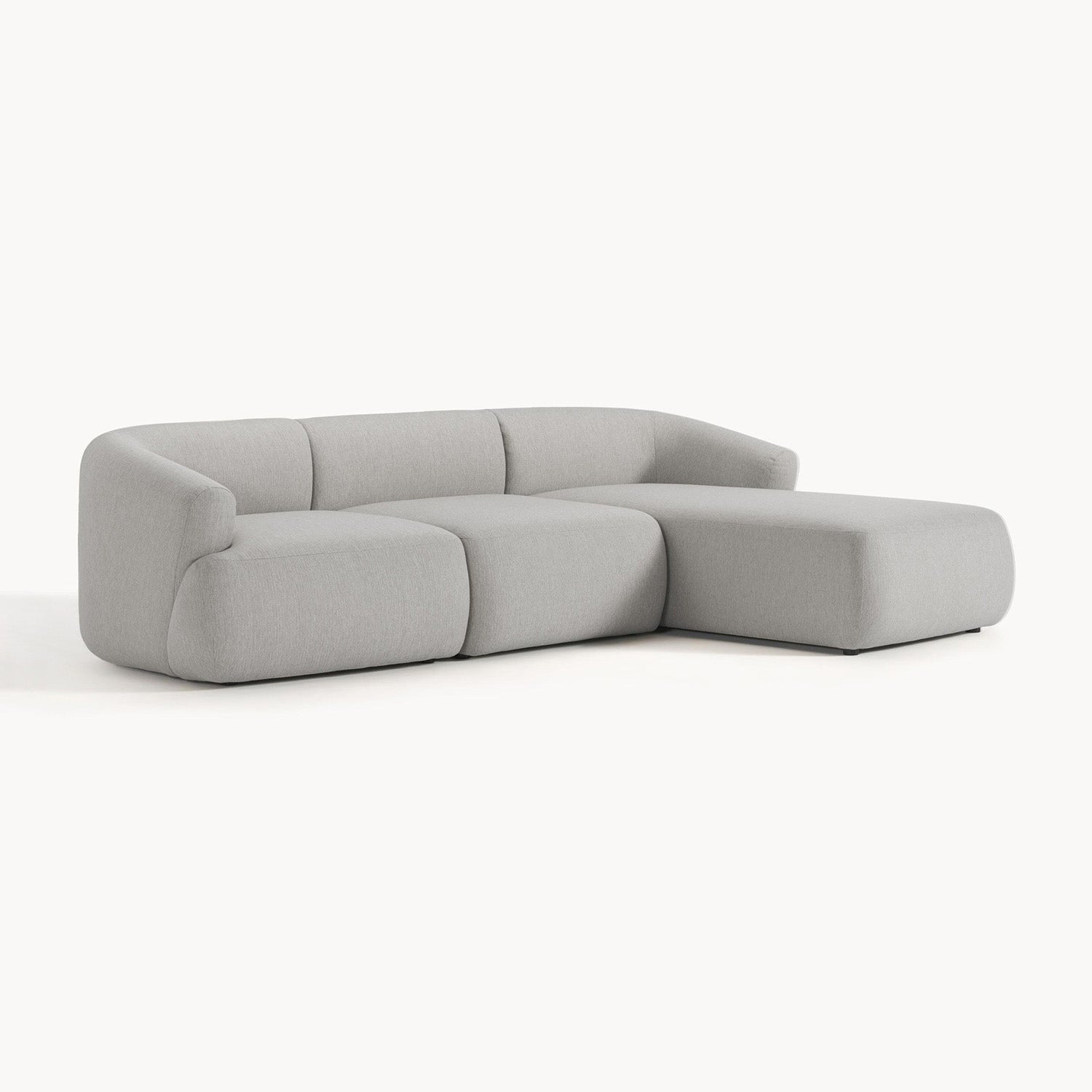 Brera L-Shape Sofa in Beige Silver Gray