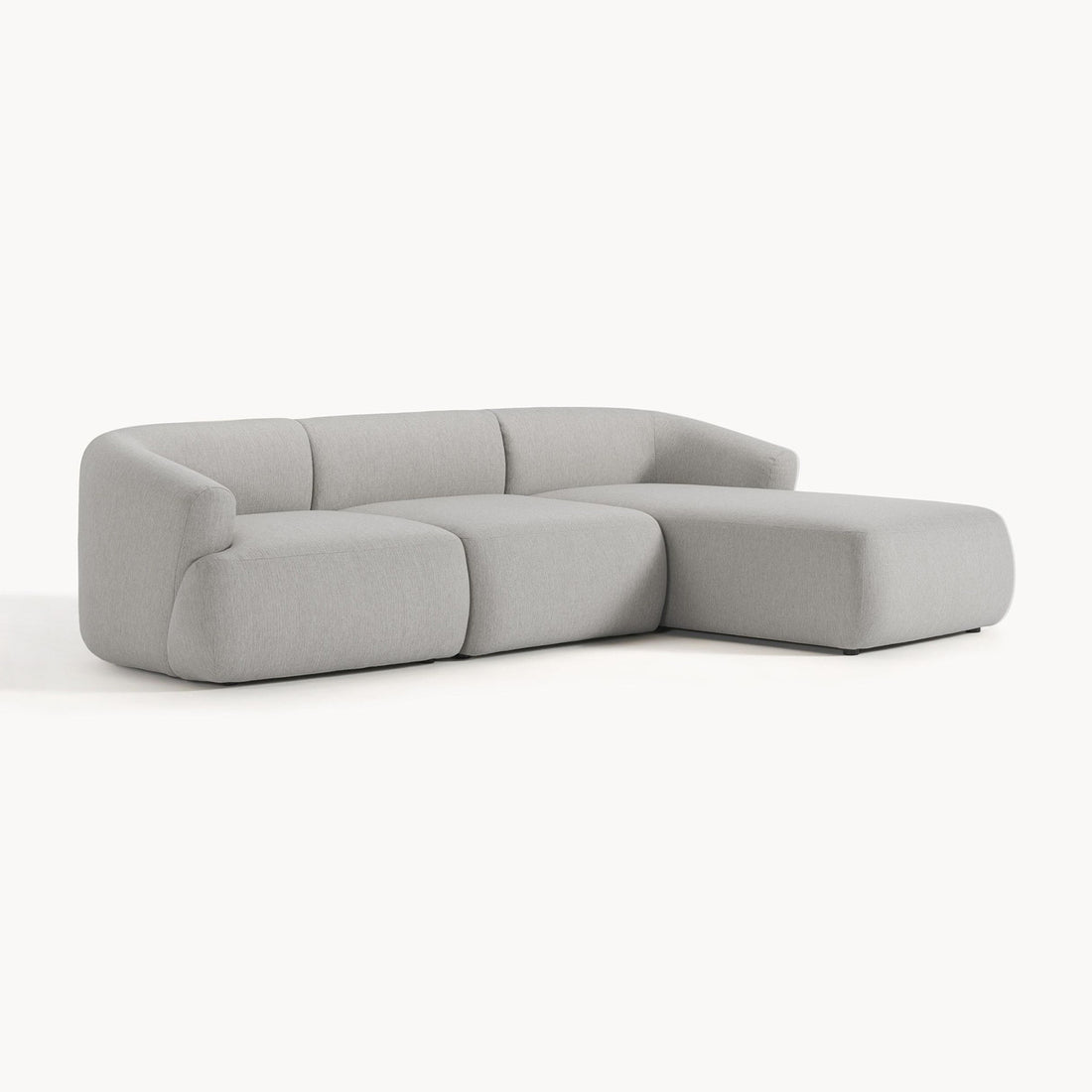 Brera L-Shape Sofa in Beige Silver Gray