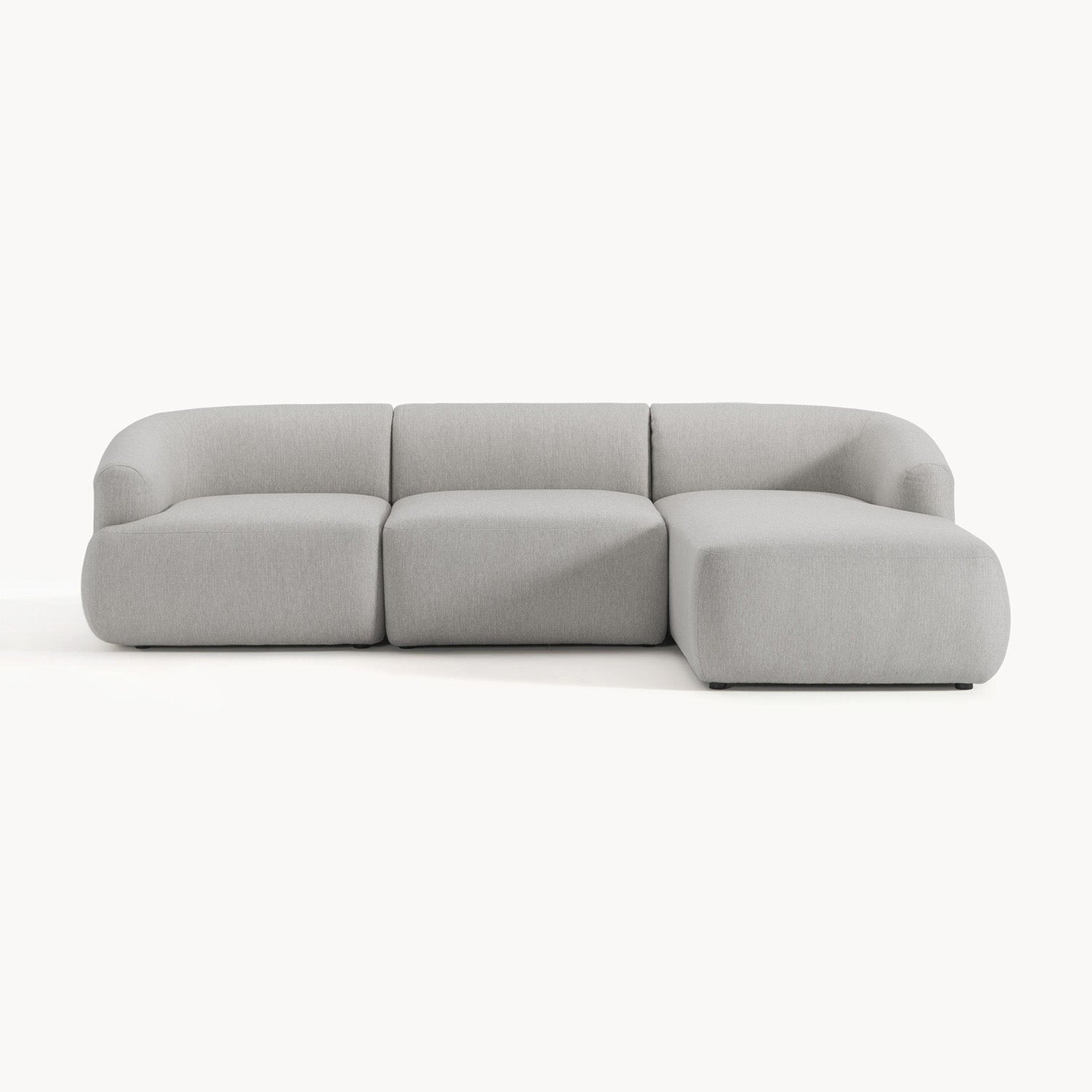 Brera L-Shape Sofa in Beige Silver Gray