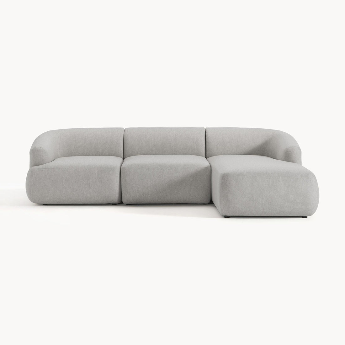 Brera L-Shape Sofa in Beige Silver Gray