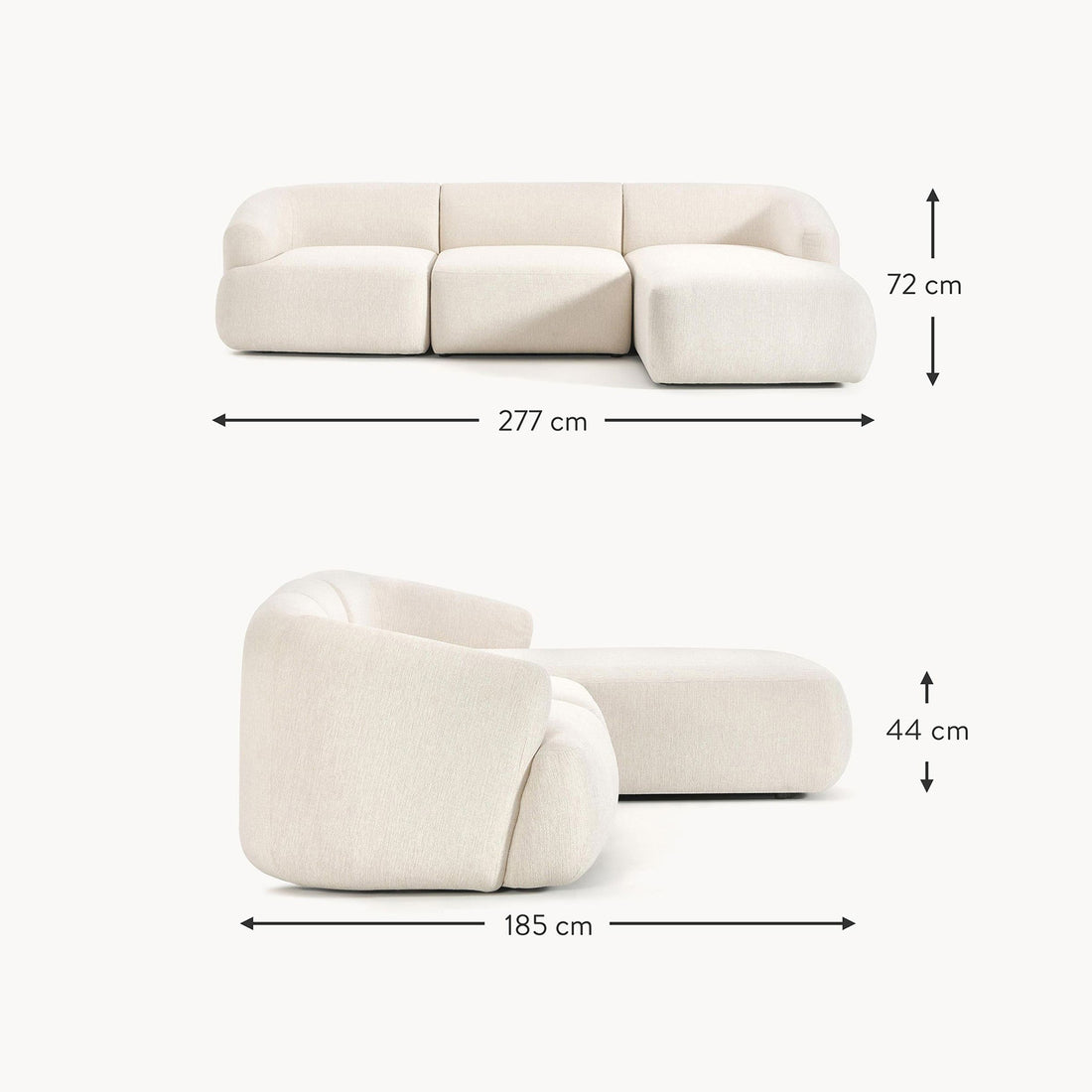 Brera L-Shape Sofa in White