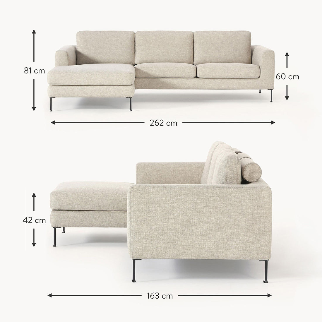 Garda L-Shape Sofa in White
