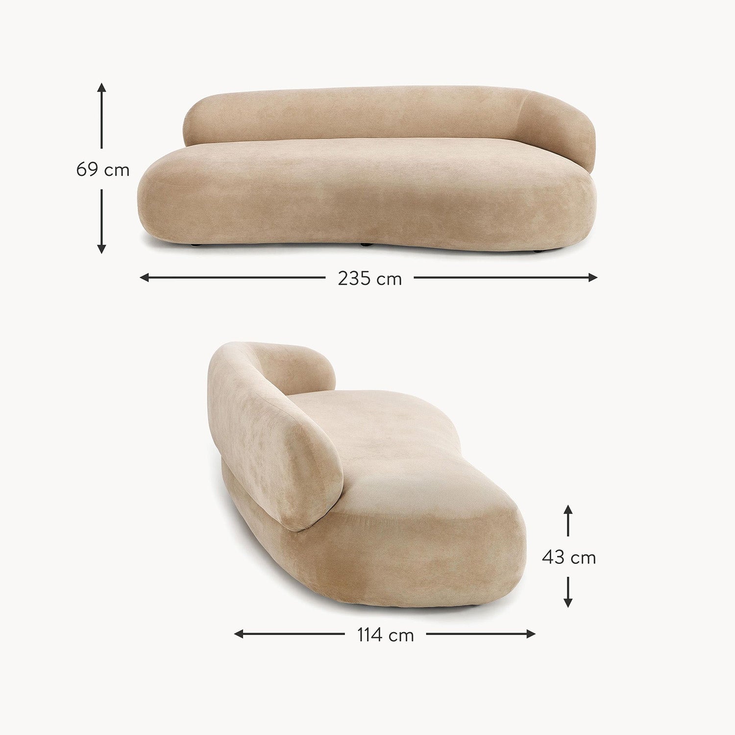 Stromboli Lounger Sofa in Beige