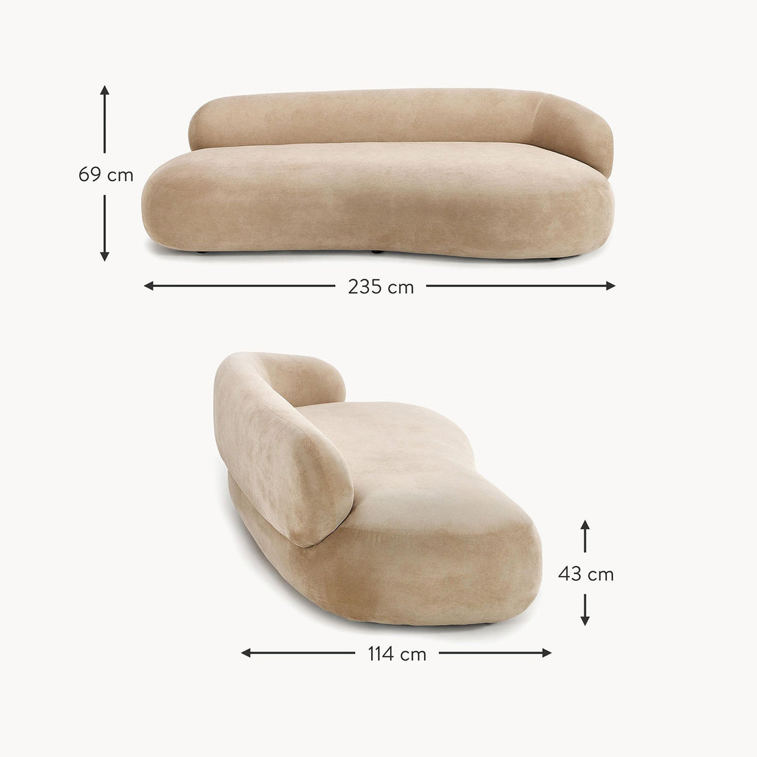 Stromboli Lounger Sofa in Beige