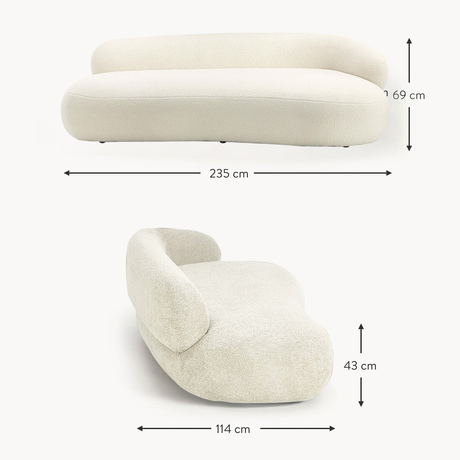 Stromboli Lounger Sofa in White