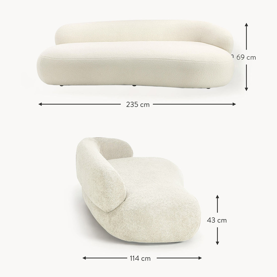 Stromboli Lounger Sofa in White