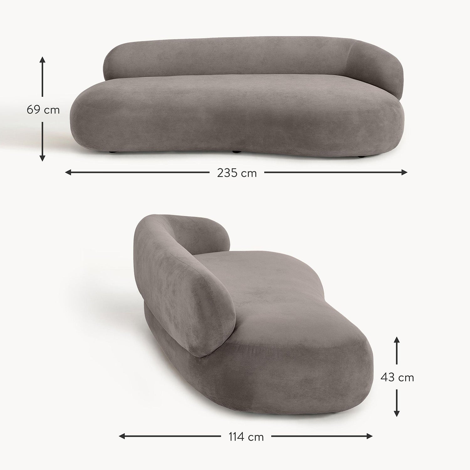 Stromboli Lounger Sofa in Gray