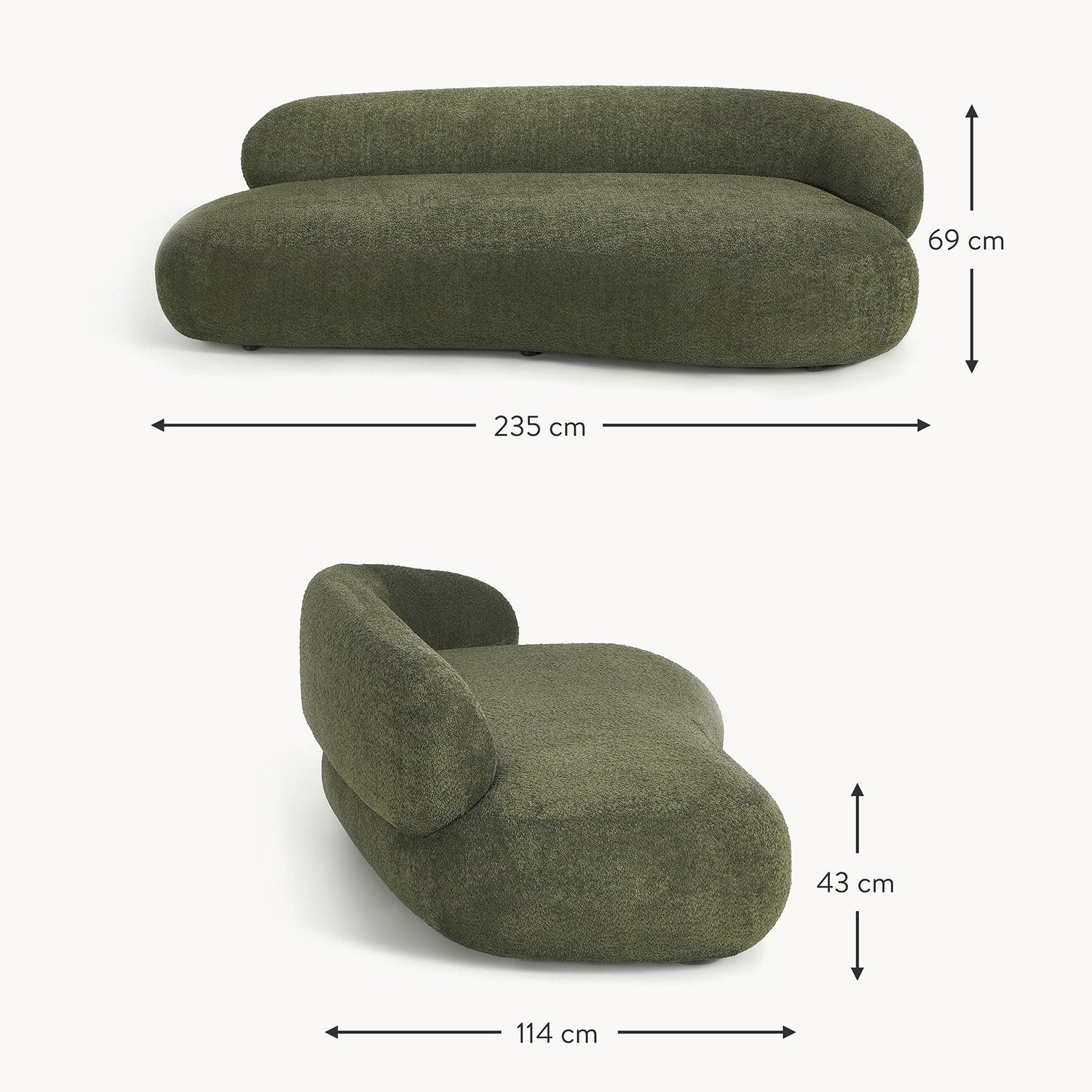 Stromboli Lounger Sofa in Green