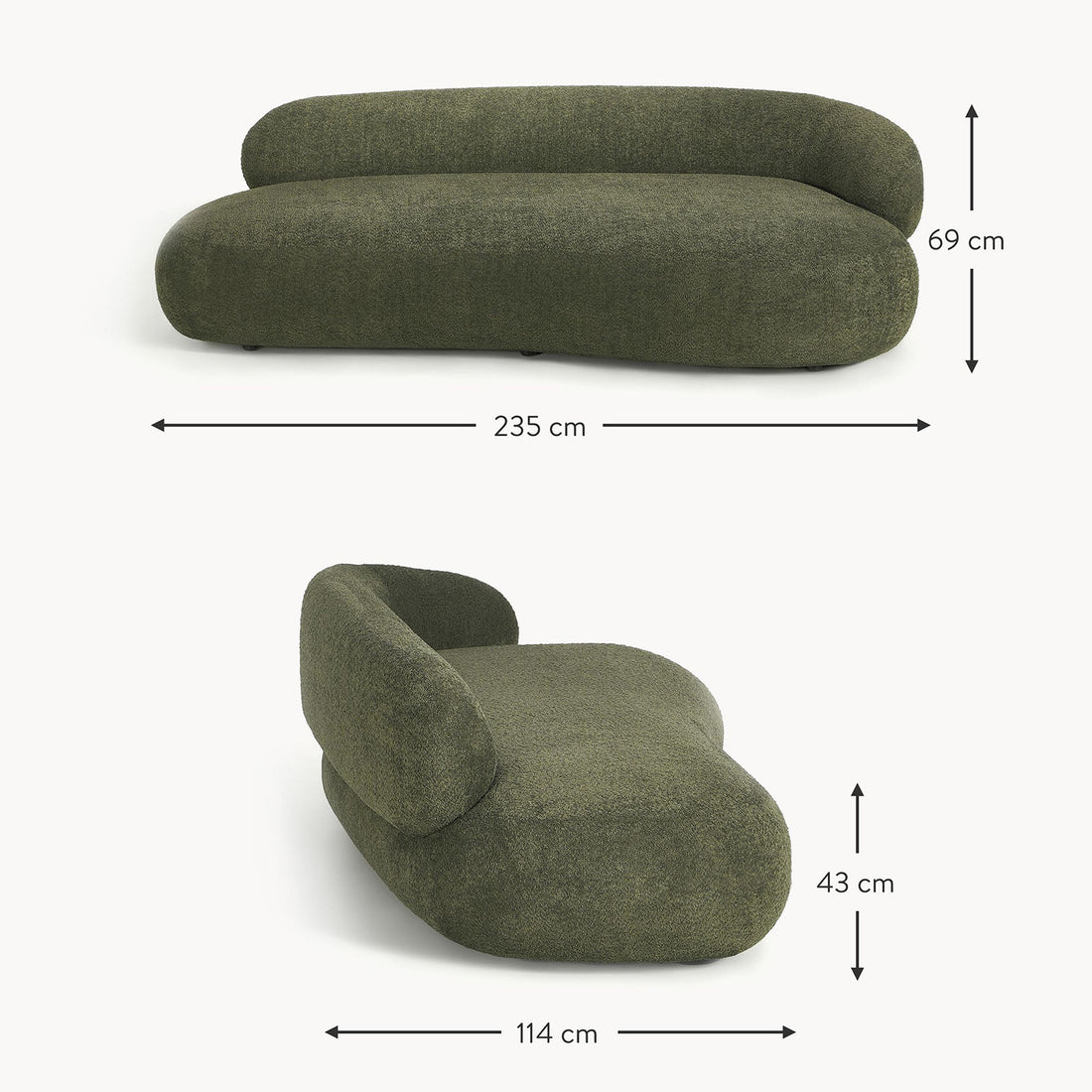 Stromboli Lounger Sofa in Green