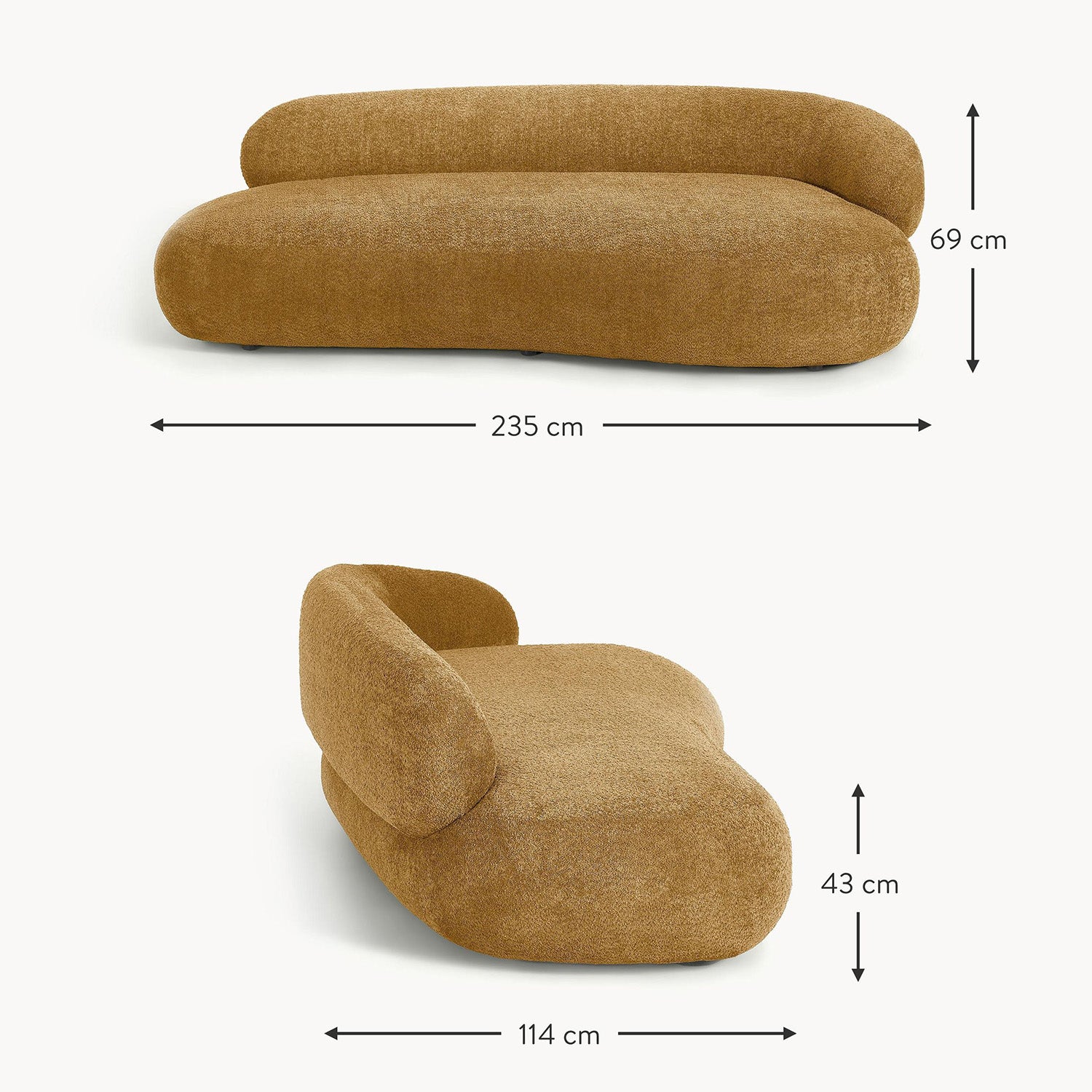 Stromboli Lounger Sofa in Sepia