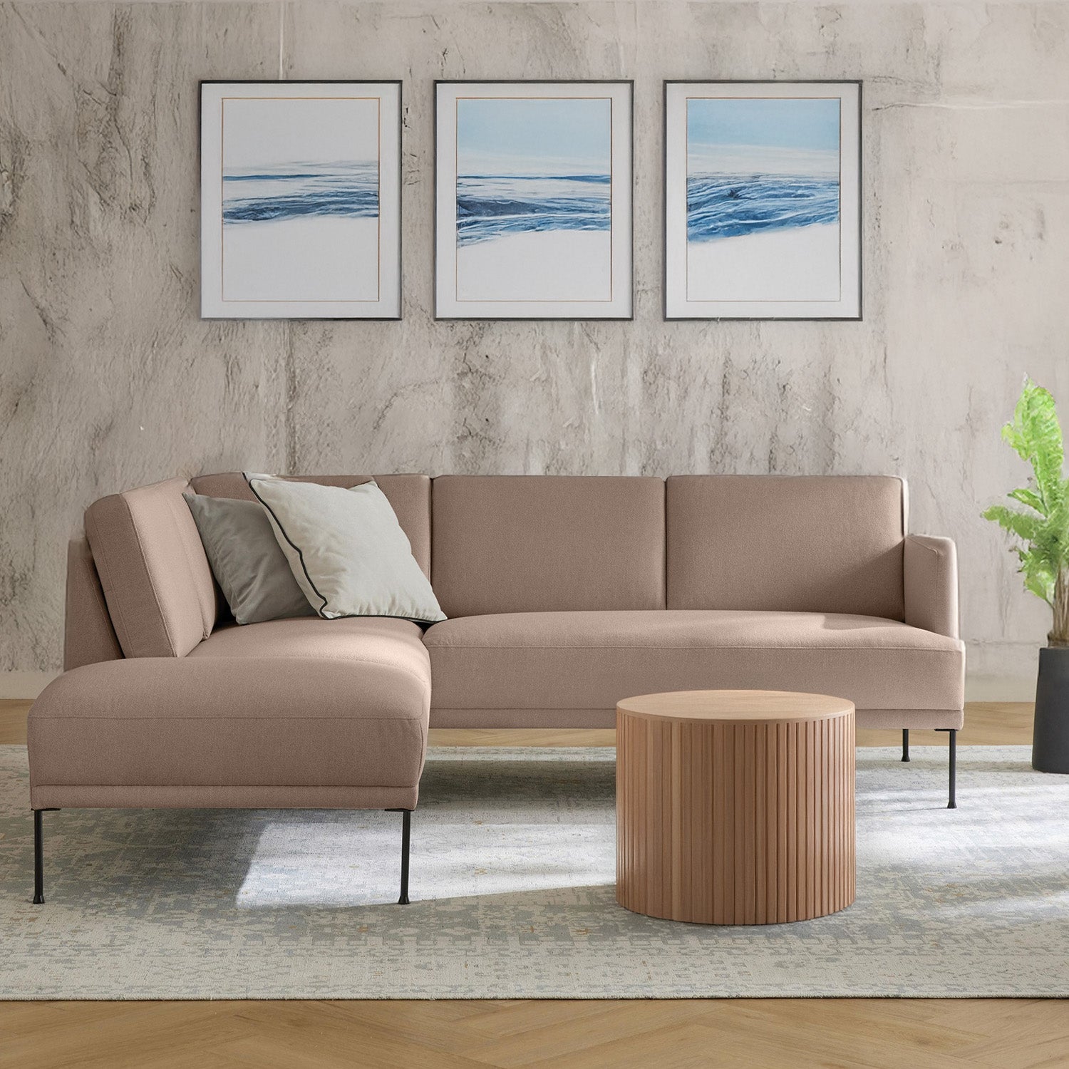 Catania L Shape Sofa - Brownish Beige – BLCK Homes