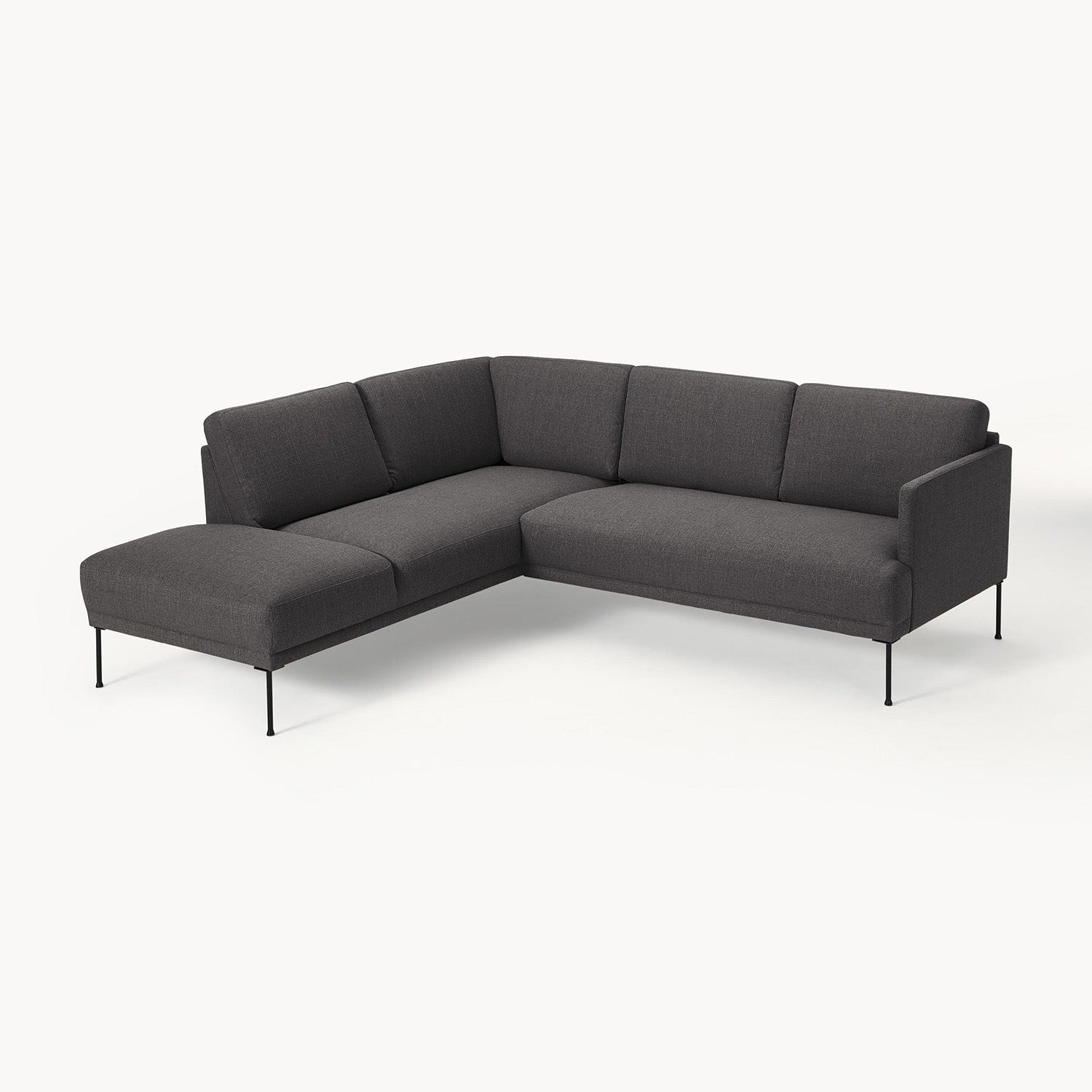 Catania L-Shape Sofa in Black
