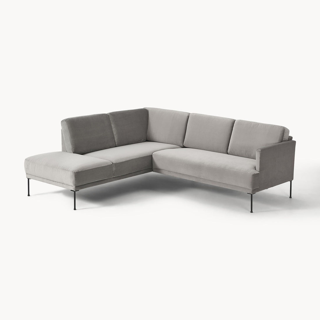 Catania L-Shape Sofa in Silver Gray