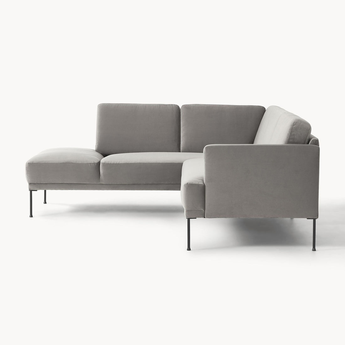 Catania L-Shape Sofa in Silver Gray