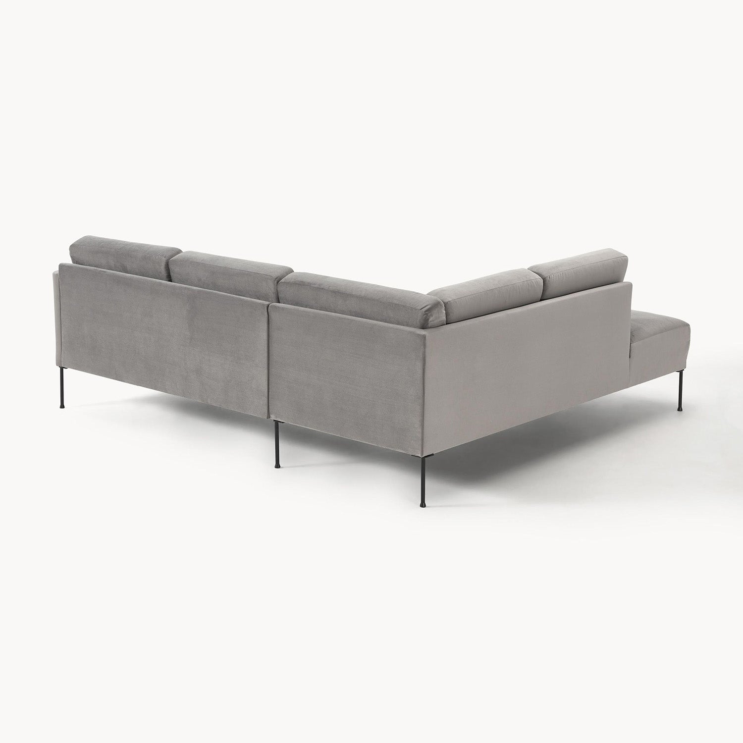 Catania L-Shape Sofa in Silver Gray