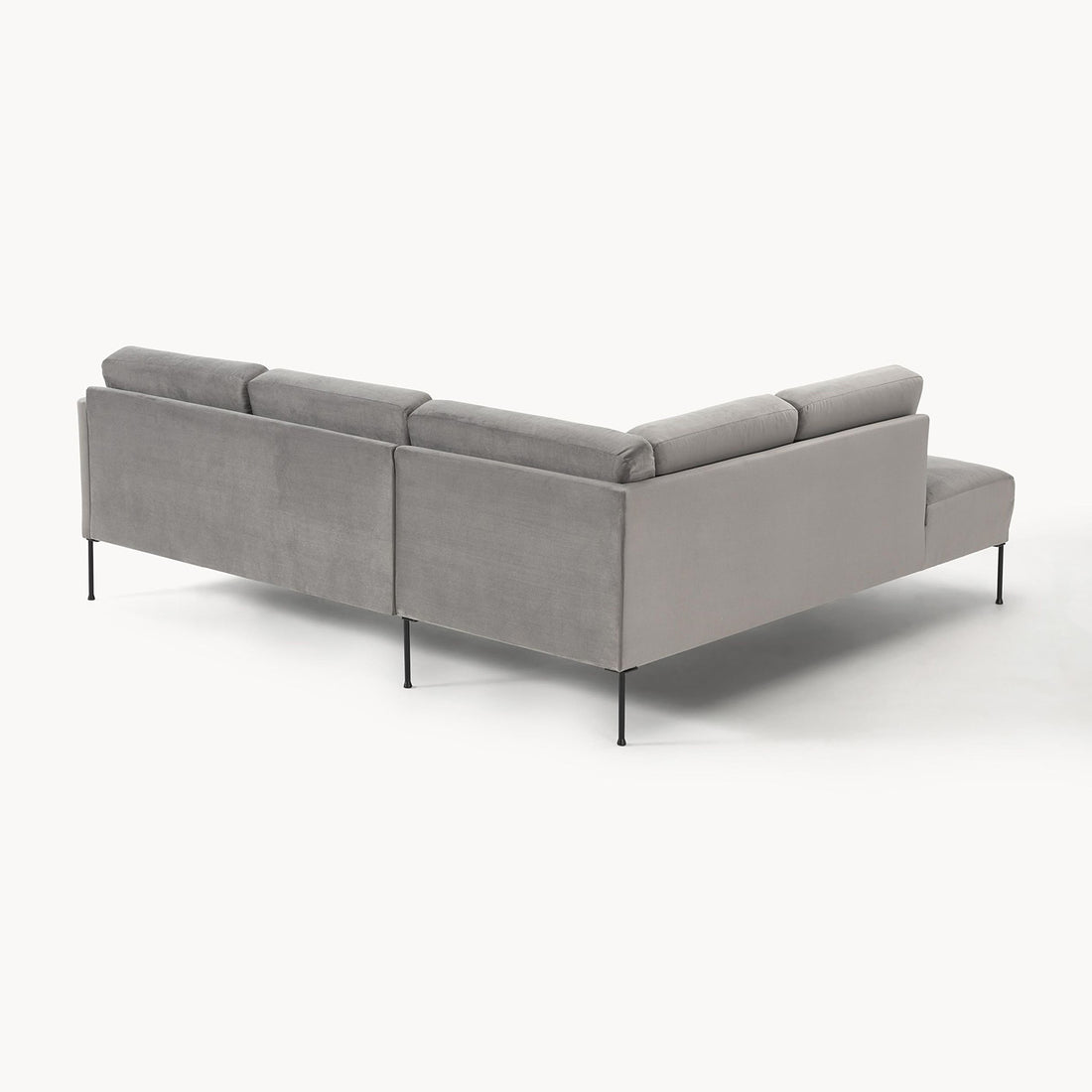 Catania L-Shape Sofa in Silver Gray
