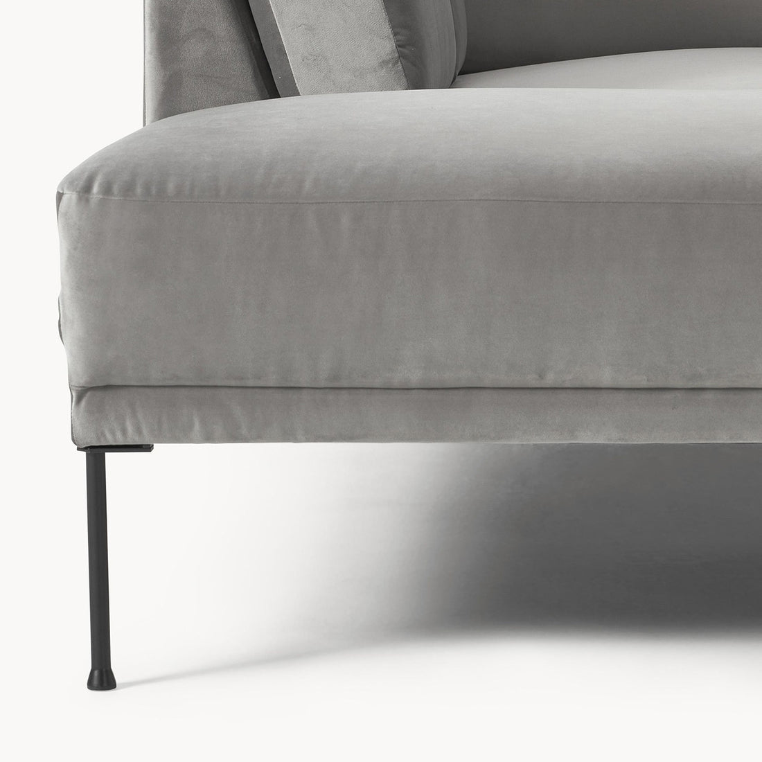 Catania L-Shape Sofa in Silver Gray