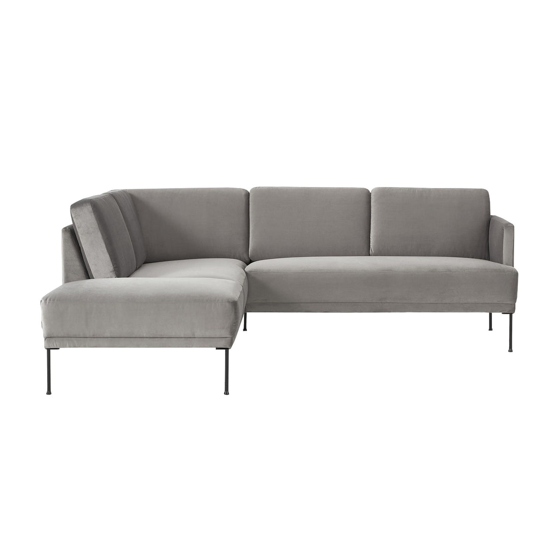 Catania L-Shape Sofa in Silver Gray