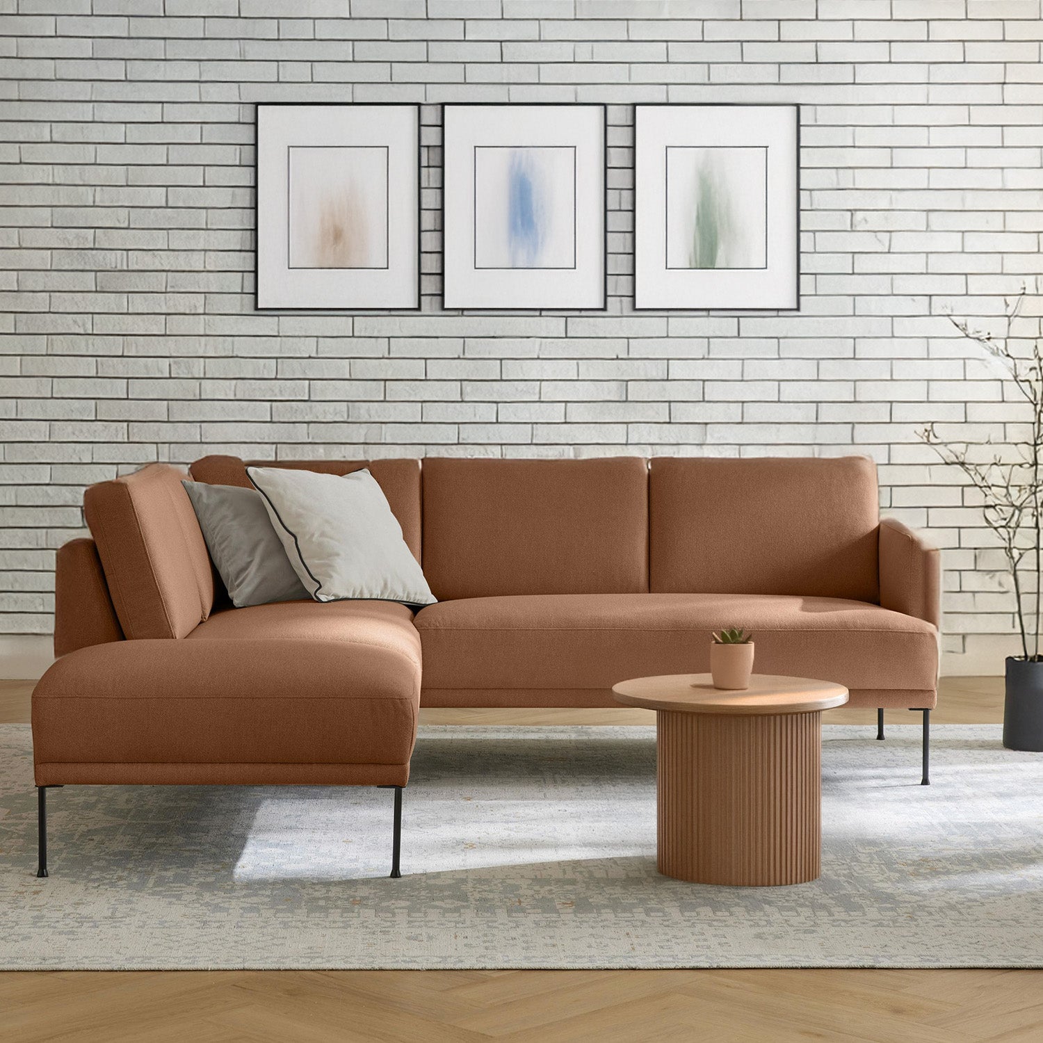 Catania L Shape Sofa - Rustic Orange – BLCK Homes