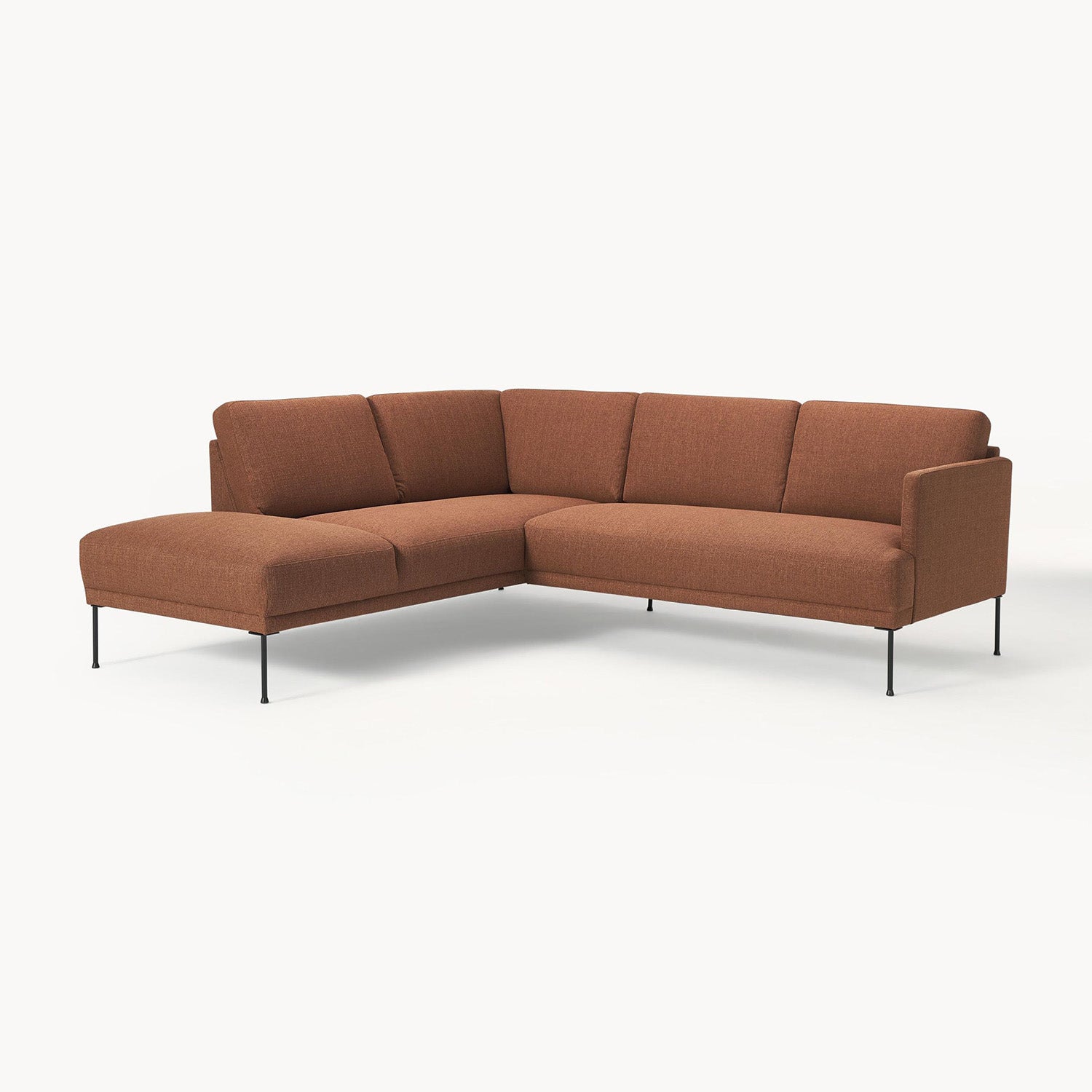 Catania L-Shape Sofa in Rustic Orange