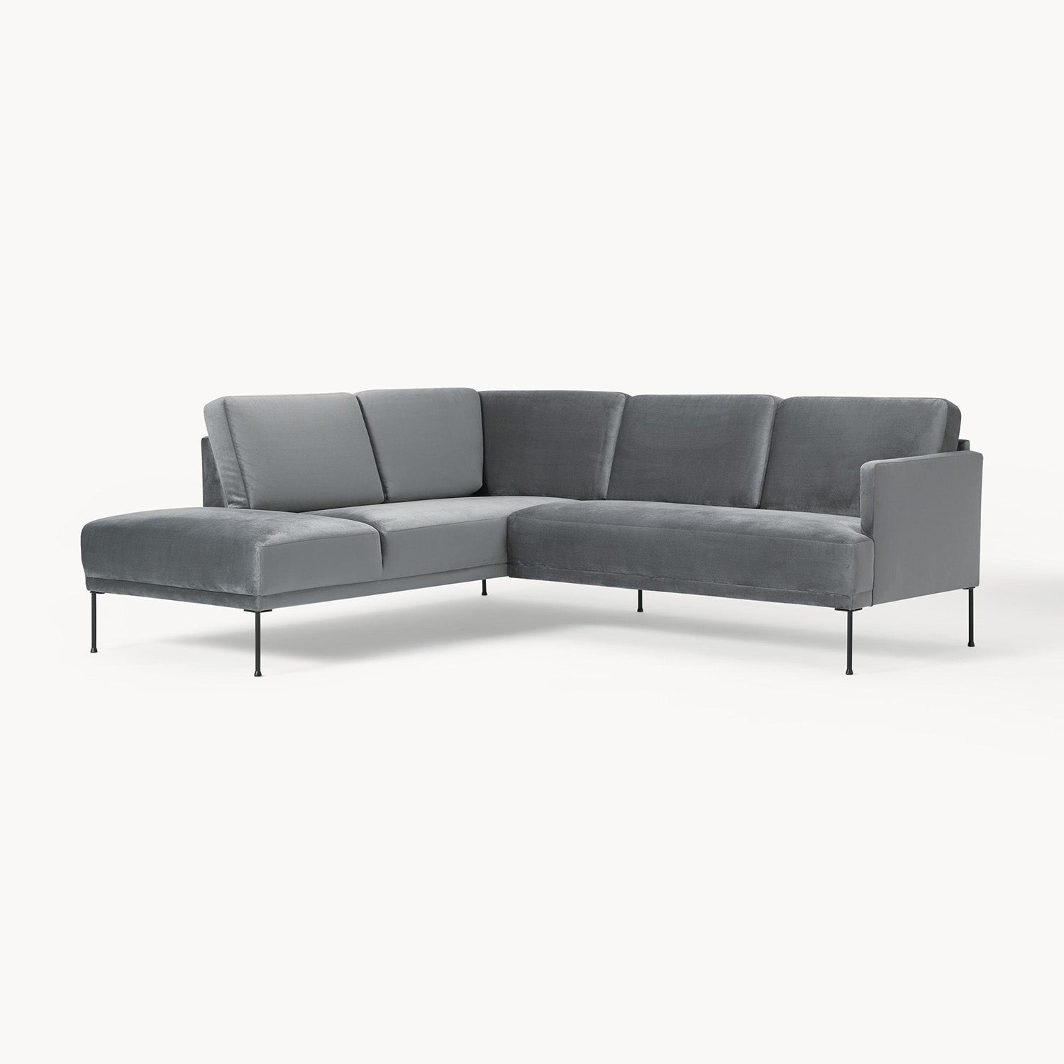 Catania L-Shape Sofa in Velvet Gray