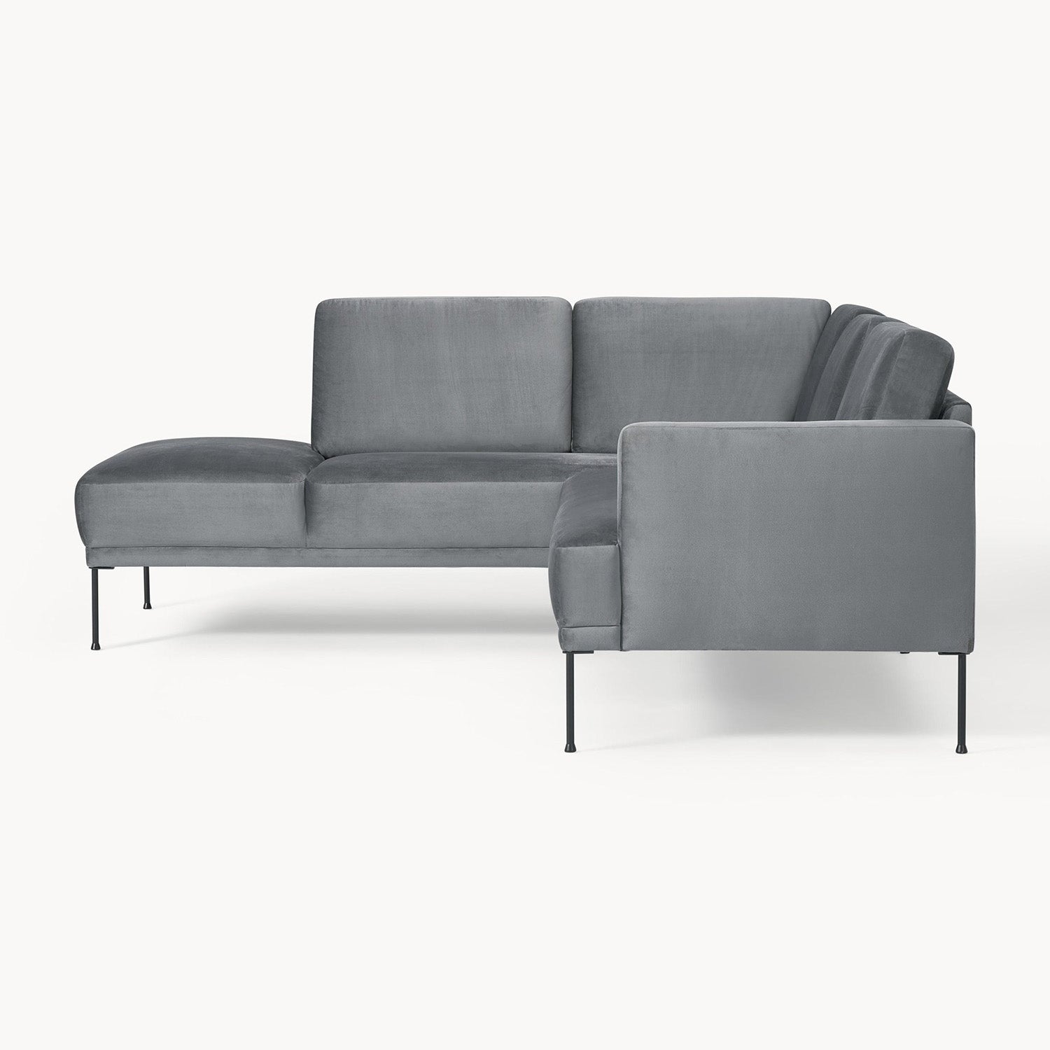 Catania L-Shape Sofa in Velvet Gray