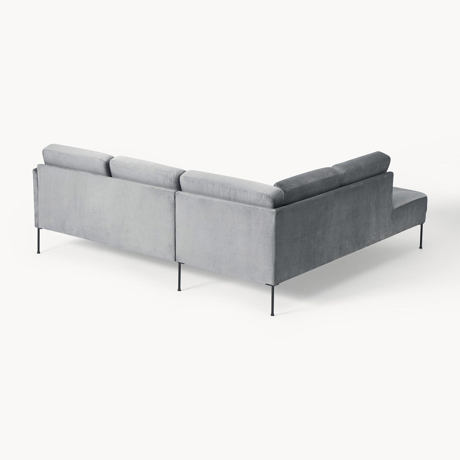 Catania L-Shape Sofa in Velvet Gray