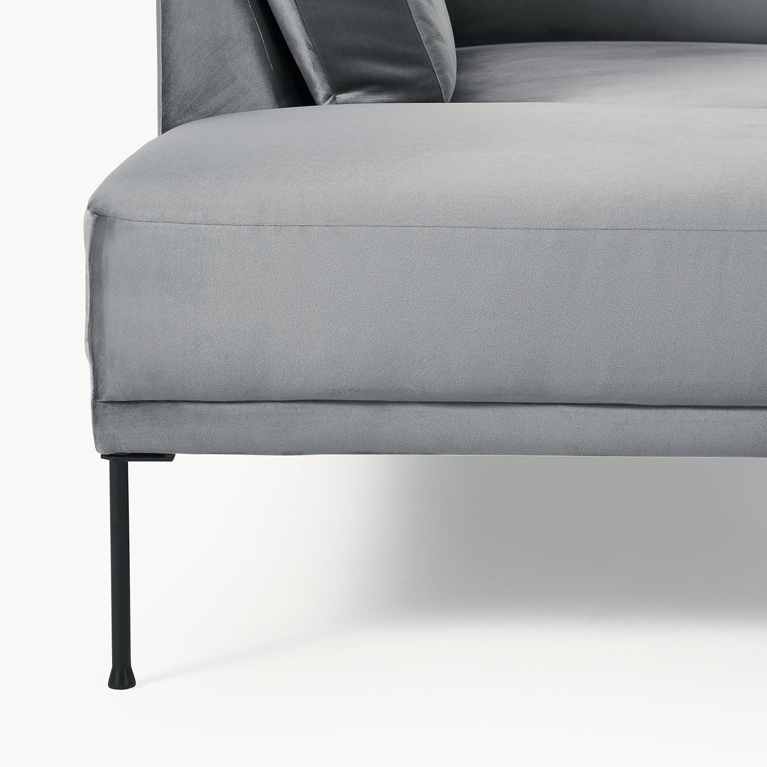 Catania L-Shape Sofa in Velvet Gray