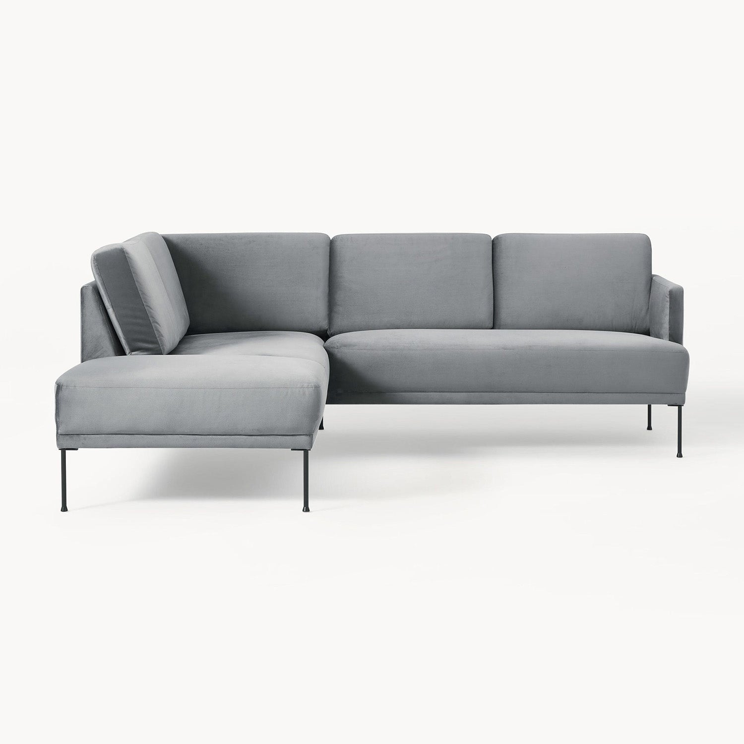Catania L-Shape Sofa in Velvet Gray