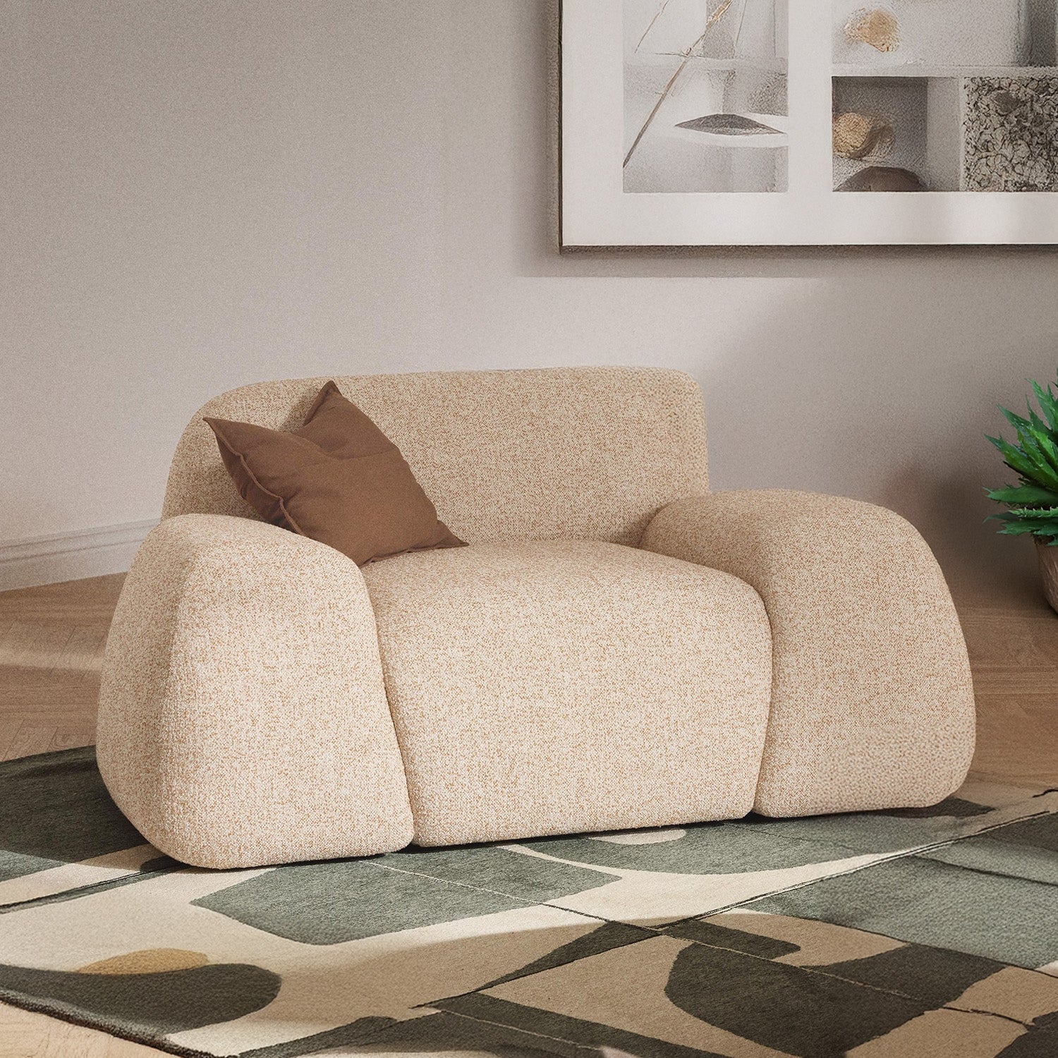 Como Cozy Seating Single Seater - Rustic Beige – BLCK Homes