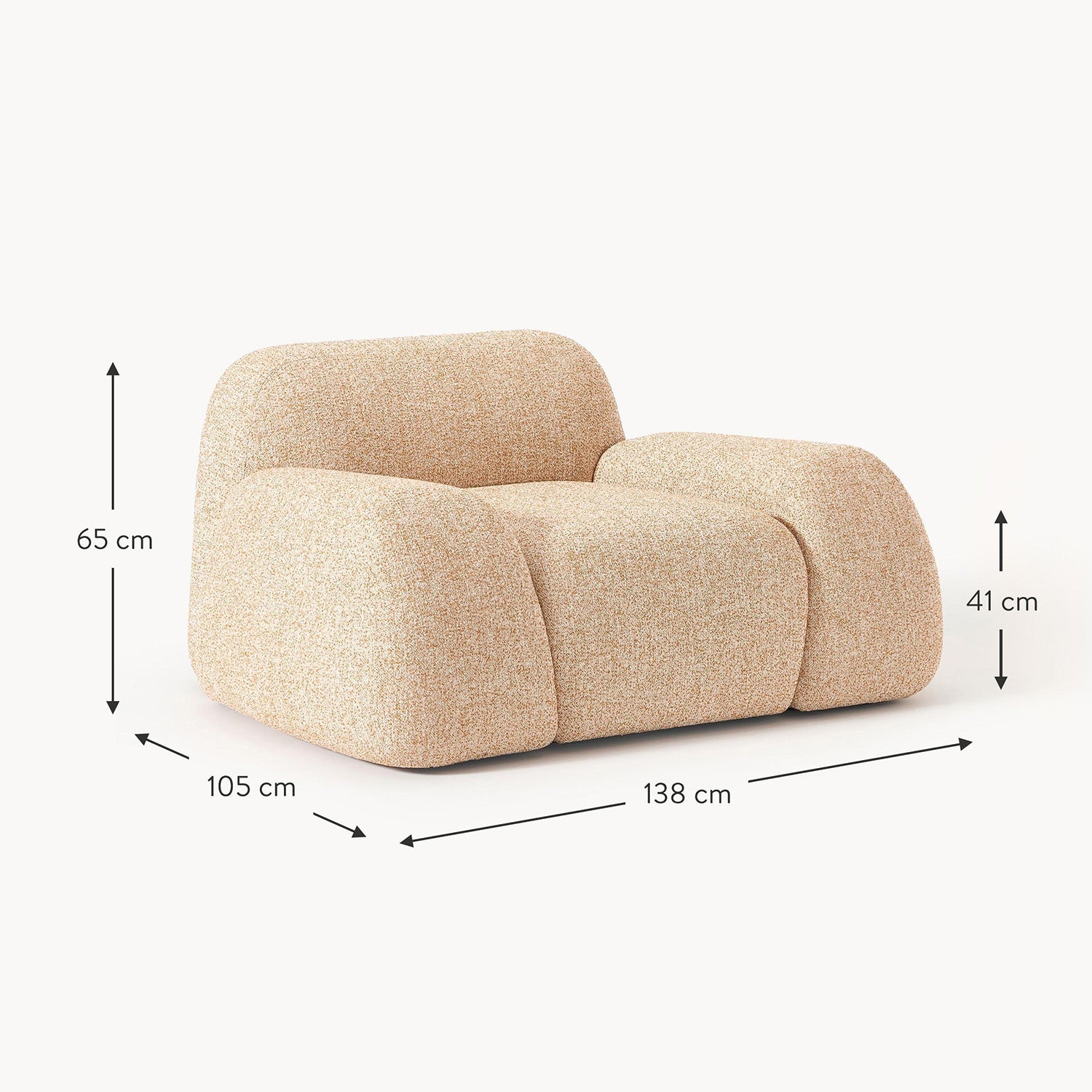 Como 1 Seater Sofa in Rustic Beige