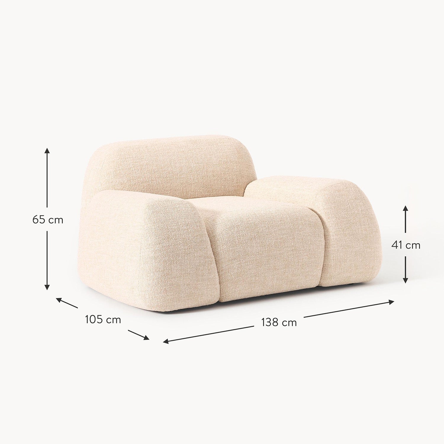 Como 1 Seater Sofa in Rustic Pink