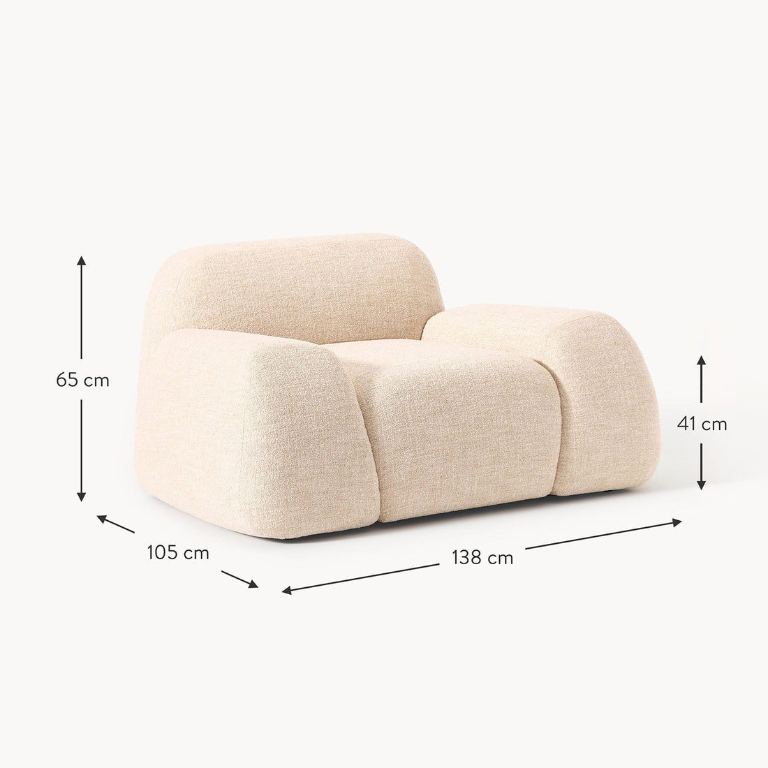 Como 1 Seater Sofa in Rustic Pink