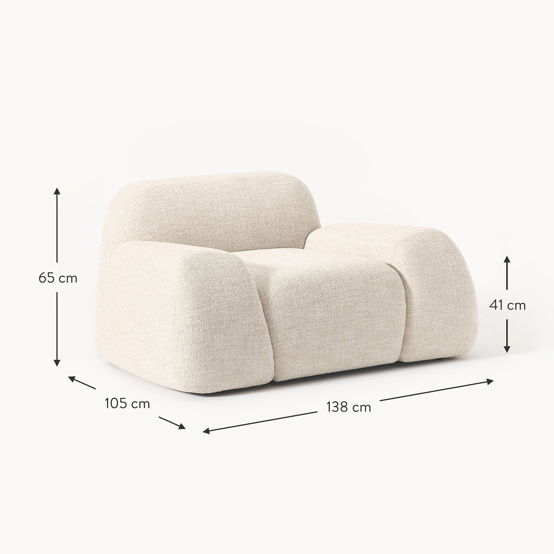 Como 1 Seater Sofa in White