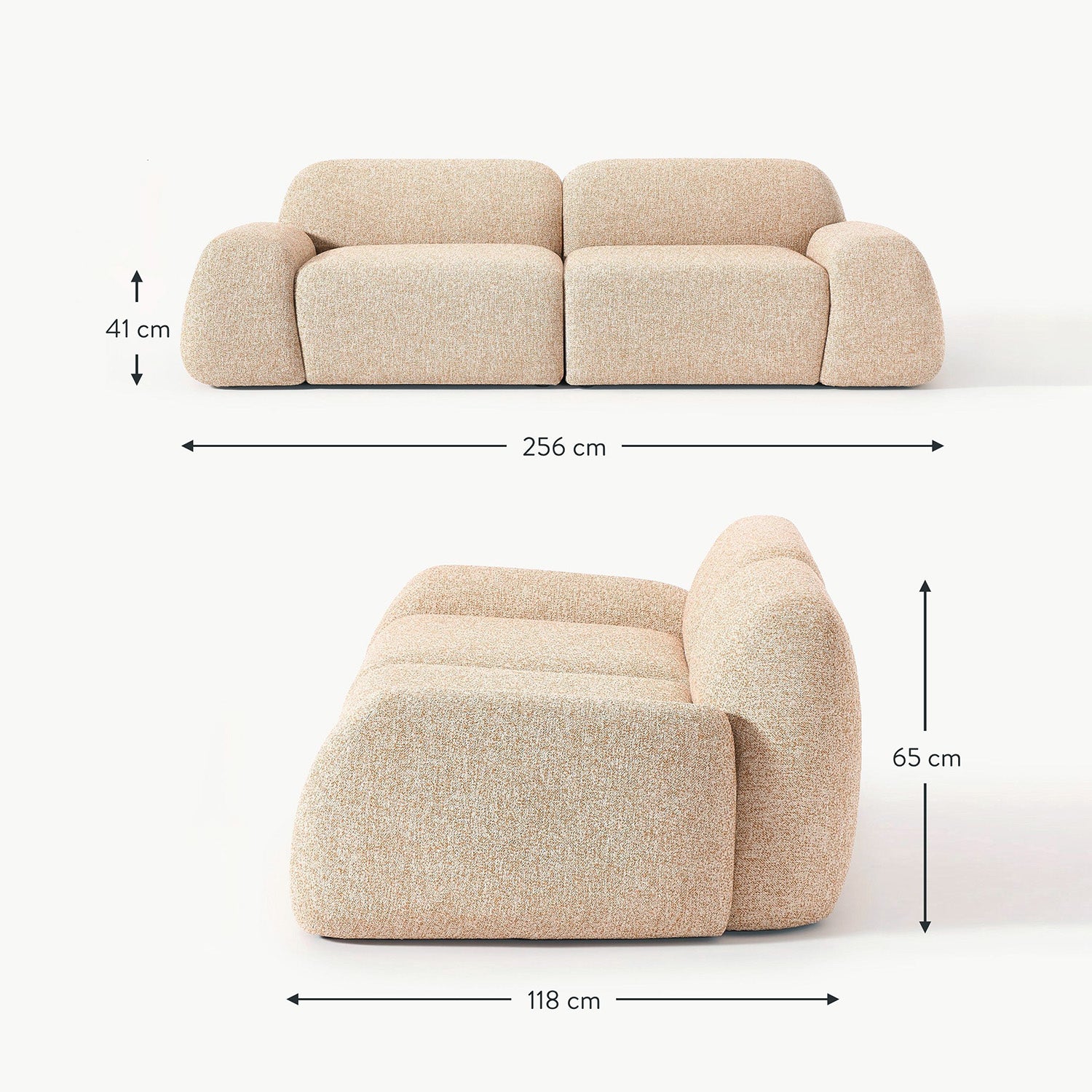 Armonia 2 Seater Sofa in Rustic Pink