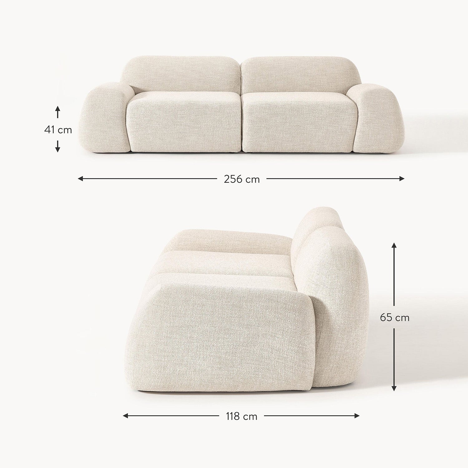Armonia 2 Seater Sofa in Off White