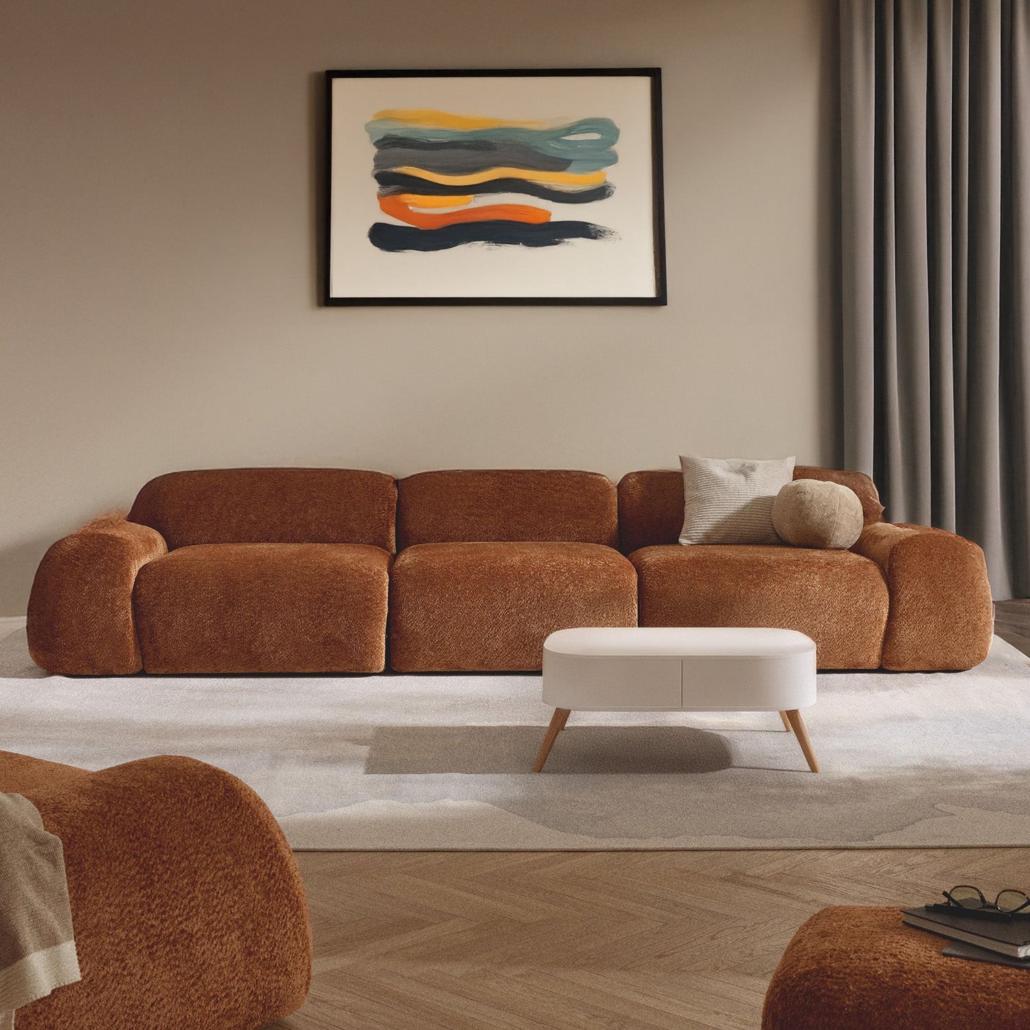 Grazia 3 Seater Sofa - Rustic Orange – BLCK Homes