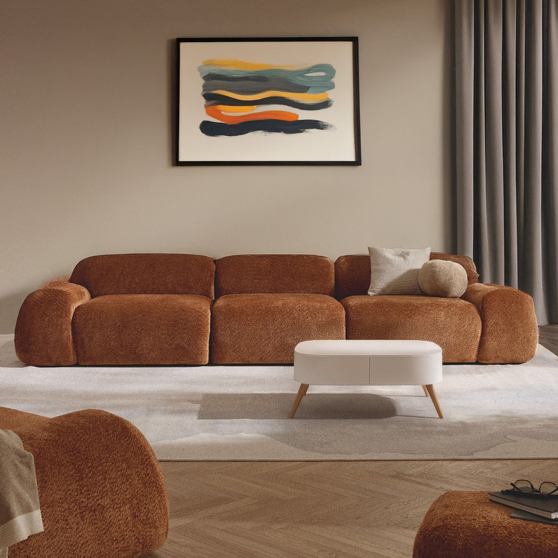 Grazia 3 Seater Sofa - Rustic Orange – BLCK Homes
