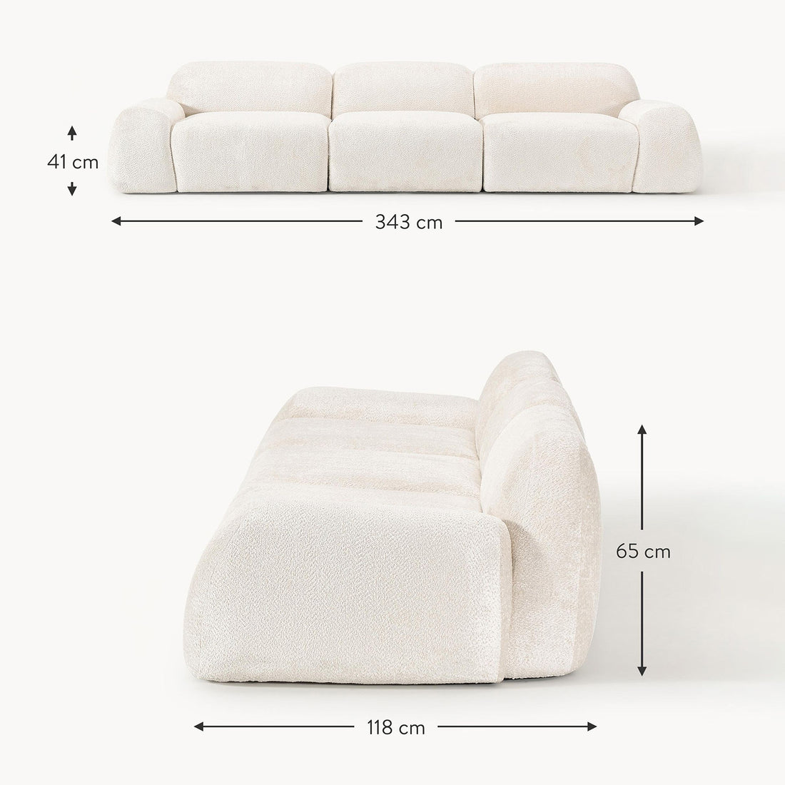 Grazia 3 Seater Sofa in White