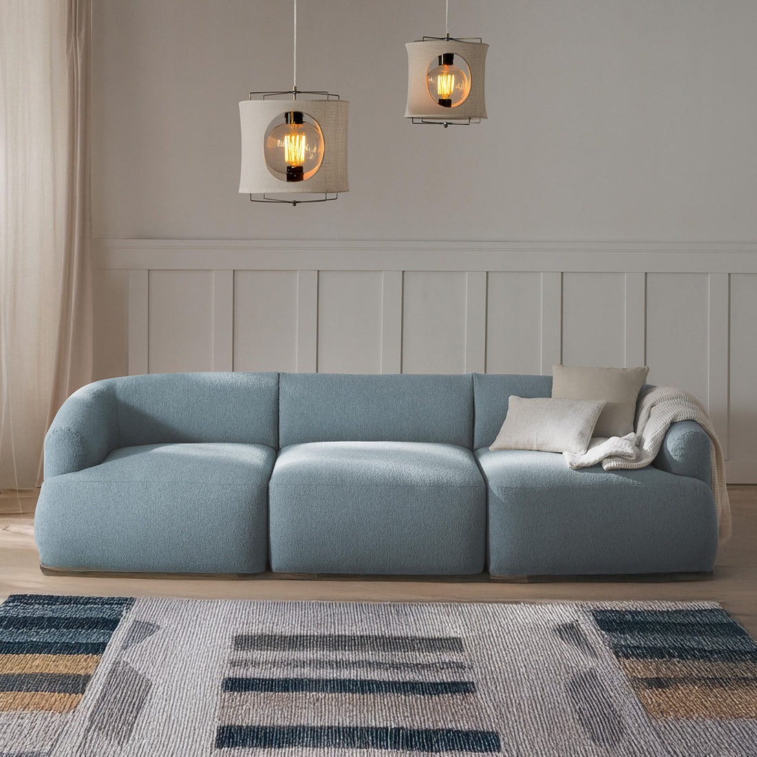 Ostia 3 Seater Sofa - Sky Blue – BLCK Homes