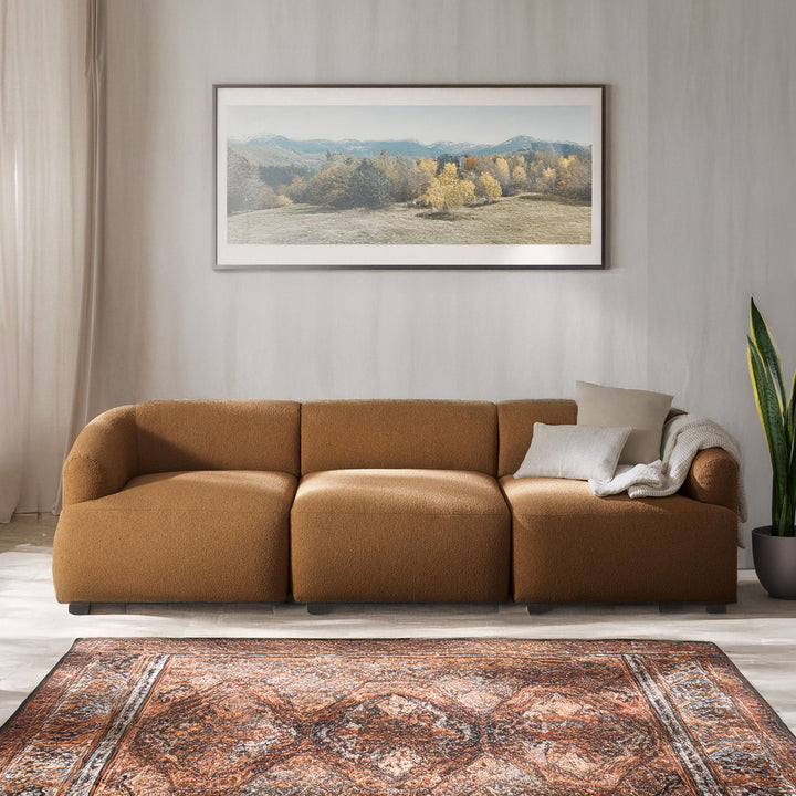 Ostia 3 Seater Sofa - Rustic Brown – BLCK Homes