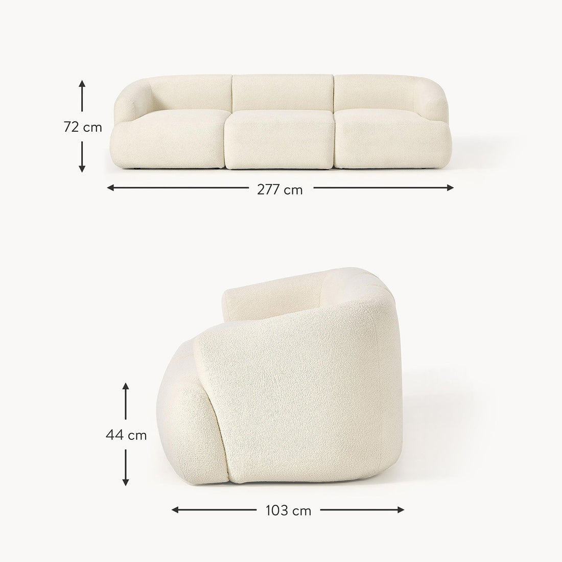Ostia 3 Seater Sofa in White