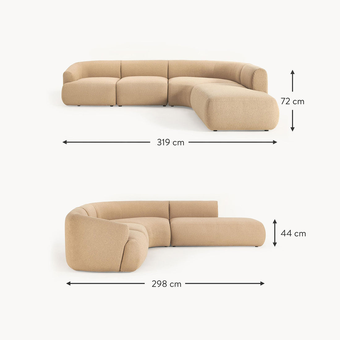 Caracalla L-Shape Sofa in Beige