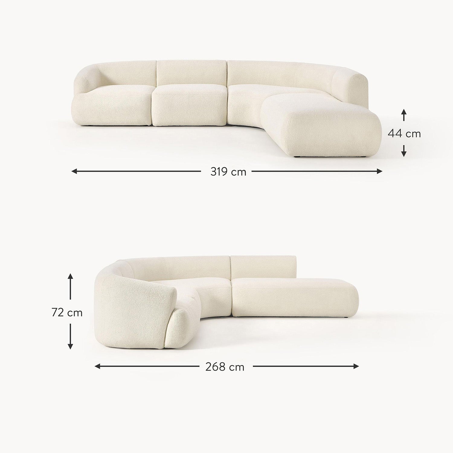 Caracalla L-Shape Sofa in White