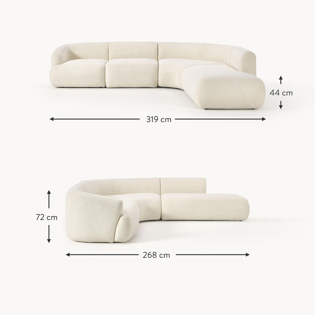 Caracalla L-Shape Sofa in White